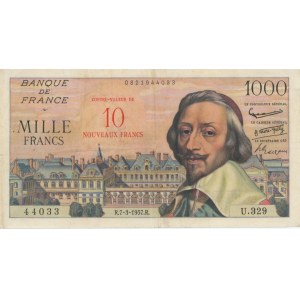 Foreign Banknotes - FRANCIA 10 Nouveaux Francs su 1000 Francs 07-...