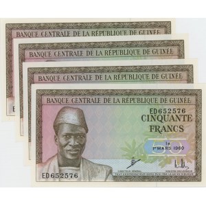 Foreign Banknotes - GUINEA 50 Francs 1960 pick#12a 4 esemplari co...