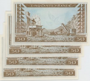Foreign Banknotes - GUINEA 50 Francs 1960 pick#12a 4 specimens co...