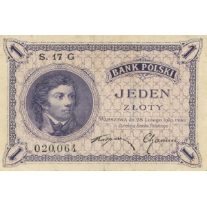 Foreign Banknotes - POLONIA 1 Zloty 1919 pick#51...