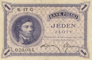 Foreign Banknotes - POLAND 1 Zloty 1919 pick#51...