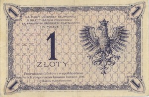 Foreign Banknotes - POLAND 1 Zloty 1919 pick#51...