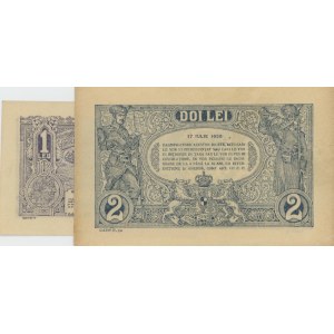 Foreign Banknotes - ROMANIA 1920: 1 Lei pick#26a + 2 Lei pick#27a...