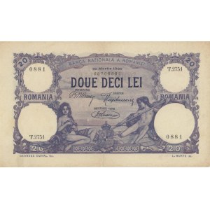 Foreign Banknotes - ROMANIA 20 Lei 25-03-1920 pick#20a...