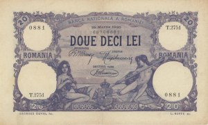 Foreign Banknotes - ROMANIA 20 Lei 25-03-1920 pick#20a...
