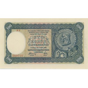 Foreign Banknotes - SLOVACCHIA 100 Korun 1940 II.Emisia pick#11a...