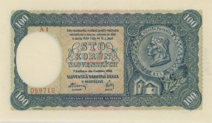 Foreign Banknotes - SLOVAKIA 100 Korun 1940 II.Emisia pick#11a...