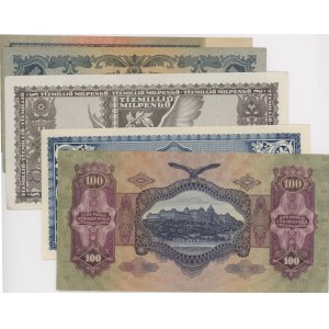 Foreign Banknotes - UNGHERIA lotto di 5 banconote da 20 a 1.000.0...