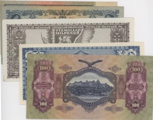 Foreign Banknotes - HUNGARY lot of 5 banknotes from 20 to 1,000.0...