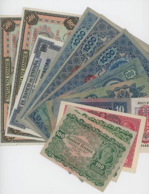 Foreign Banknotes - LOT of 12 banknotes (Austria, Greece and Spag...