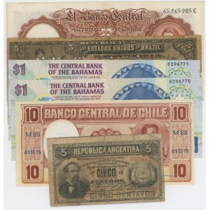 Foreign Banknotes - SUD AMERICA E CARAIBI lotto di 6 banconote (A...