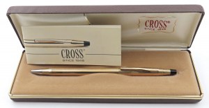 Pens - CROSS -Ballpoint pen- Body laminated in gold c...