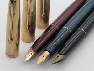 Pens - PARKER -Batch of 3 Fountain Pens- Bodies...