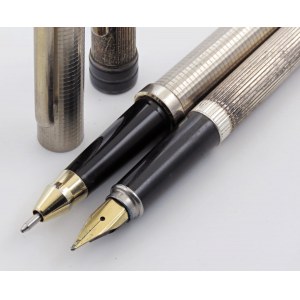 Pens - PENNE IN ARGENTO -Lotto di 2 Penne- Corpo e c...