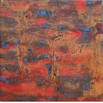 Andrzej Dziubek, pseudonym Nebb (b. 1954), Golgotha (ceramic tile, souvenir from the exhibition opening, signed by the artist)
