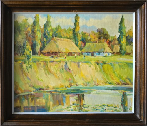 Sławomir Mieleszko (1938-2021), Pejzaż z chatami, 1999