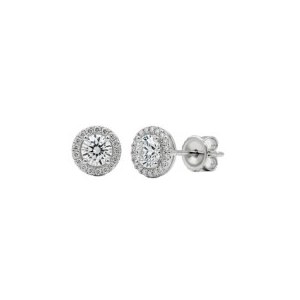 2.45 CT NATURAL DIAMOND GOLD EARRINGS - 806 HALO ROUND NAT 14K