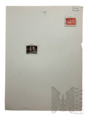 Second Polish Republic-Second World War-PRC - Set of Cards with Postage Stamps from 1938-1950.