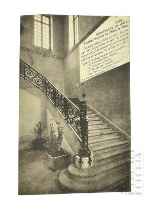Pocz. 20th c. (?) - Postcard Staircase of the Hôtel de Ville (Town Hall) in Badonviller; Cooperative Society of Faience Products (?).