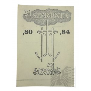 Polská lidová republika, 1984 - Pohlednice Solidarity, výročí srpnových dohod