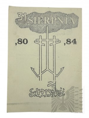 People's Republic of Poland, 1984. - Solidarity Postcard, Anniversary of the August Agreements