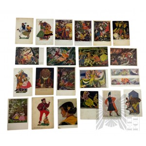 II RP-PRL-III RP - Collection of Postcards Painting Zofia Stryjeńska