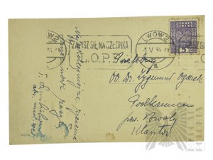 Second Polish Republic, Lviv - Postcard with Nameday greeting, League of Air and Gas Defence