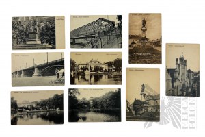 Pocz. XX century. - Collection of Postcards Warsaw: Łazienki Palace, Copernicus Monument, Poniatowski Bridge St. John's Cathedral and Others.