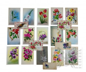 II RP/PR - Collection of Embossed Postcards with Flowers