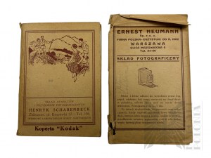 II RP - Set of Photographs and Negatives (Including on Glass): Construction of Wilson Square, Stefan Żeromski Park in Kodak Envelopes and Ernest Neumann Photographic Plant Warsaw; Stamp by Jerzy Jeżewski