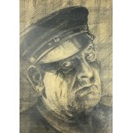 Neznámy umelec (20. storočie) - maľba Portrét muža v klobúku, ceruzka na papieri