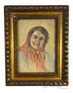 Unknown Artist (20th century) - Painting Portrait of a Highlander Woman, Pastel on Canvas