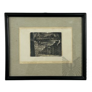 Stanisław Łuckiewicz (1900-1989) - Obraz Rynek Starego Miasta (1955 r.) , Odbitka Drzeworytu na Papierze