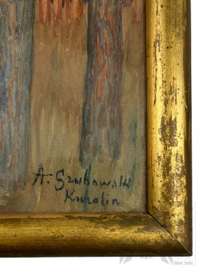 Unknown Artist [A. Szubowski] - Painting Forest Wilderness, Watercolor (?) on Paper