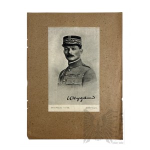 II RP (?) - Nieznany Artysta (XX w.) - Portret Generał Maxime Weygand, Reprodukcja Drukowana