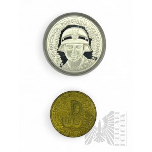 [SREBRO] III RP, 2004 r. - Dwie Monety 60. Rocznica Powstania Warszawskiego: 10 zł [Srebro 925], 2 zł