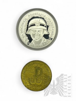 [SILVER] Third Republic, 2004. - Two Coins 60th Anniversary of the Warsaw Uprising: 10 zloty [925 Silver], 2 zloty.