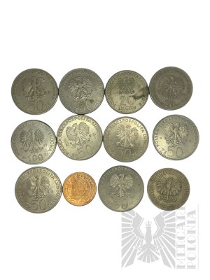 PRL - Collection of Commemorative Coins Mighty Poles: Wladyslaw Sikorski, Wladyslaw I Herman, Miroslaw Hermaszewski, Ignacy Lukasiewicz, Tadeusz Kosciuszko and Others