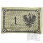 II RP, 1919 - Bankovka č. 1, zlatá Tadeusz Kościuszko, KOPIA