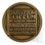 People's Republic of Poland (?) - Commemorative Medal of the Prince Józef Poniatowski Gymnasium and High School in Warsaw.