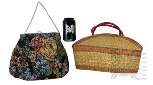 Vintage Embroidered Handbag and Straw Handbag