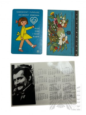 PRL - Powerful Collection of Phone Cards and Pocket Calendars: Polish Furniture, NFZ, Lech Walesa and Others