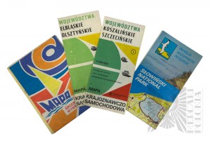 PRL - Four Maps of the Polish Coast: Central Coast, Slowinski National Park, Elblag, Olsztyn, Koszalin, Szczecin Provinces