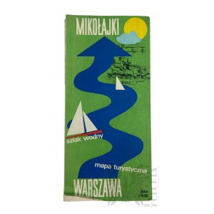 PRL - Mapa Turystyczna Szlak Wodny Warszawa-Mikołajki, Państwowe Przedsiębiorstwo Wydawnictw Kartograficznych