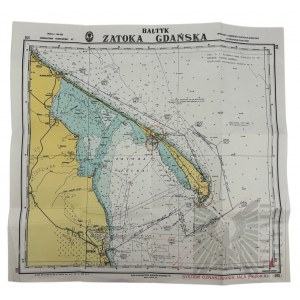 PRL, 1970 r. - Mapa Zatoki Puckiej, Biuro Hydrograficzne Marynarki Wojennej PRL