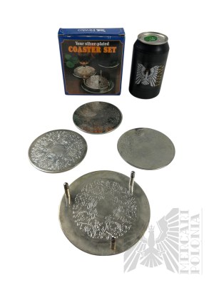 Reader's Digest Silver Plated Glass Coasters