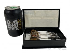 Hefra (?), PRL - Set of Metal Teaspoons with Lily of the Valley Motif