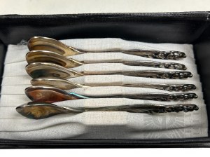 Hefra (?), PRL - Set of Metal Teaspoons with Lily of the Valley Motif