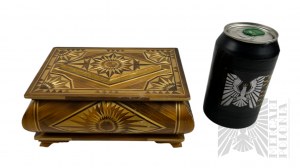 Wooden Inlaid Casket with Covered Interior