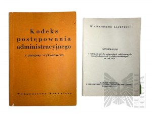 People's Republic of Poland - Two Books Code of Administrative Procedure and Executive Regulations, Law Publishers, 1977; 